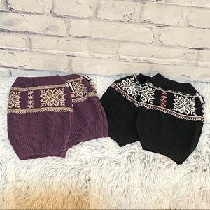 NWOT MUK LUKS slip on boot socks knit cuffs 2 pair